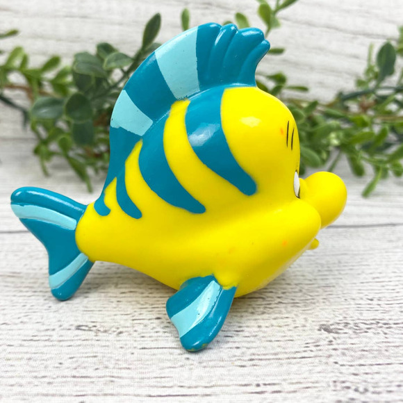 VNT 1990's Burger King Kids Club Disney Little Mermaid Flounder Kids Meal Toy - Picture 3 of 7